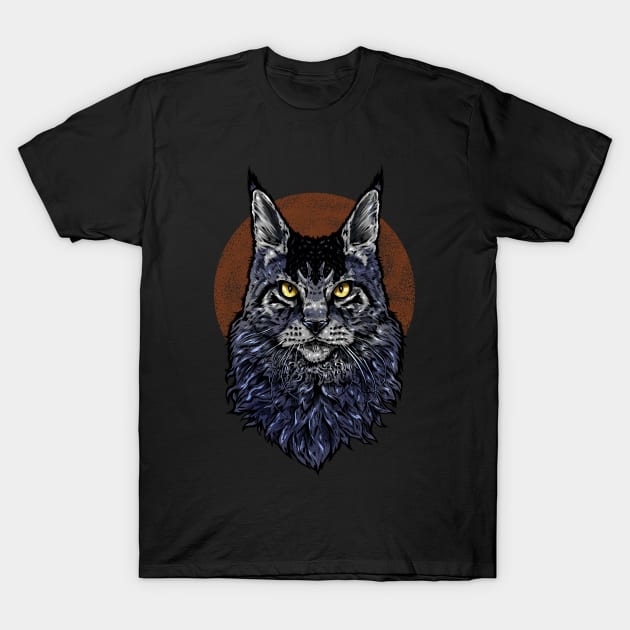 Maine Coon Cat T-Shirt by XXII Designs